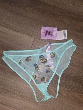 Savage X Fenty Mint Sheer Bikini with Pineapple Embroidery